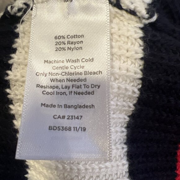 Talbots Knit Sweater Women’s Size L Petite Blue Cotton Blend Casual Coastal - Picture 6 of 10